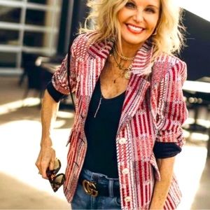 Cabi Patchwork Blazer, S